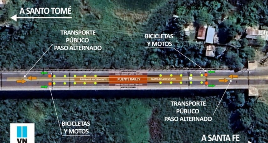 Puente Carretero: habilitarán a la madrugada la estructura bailey